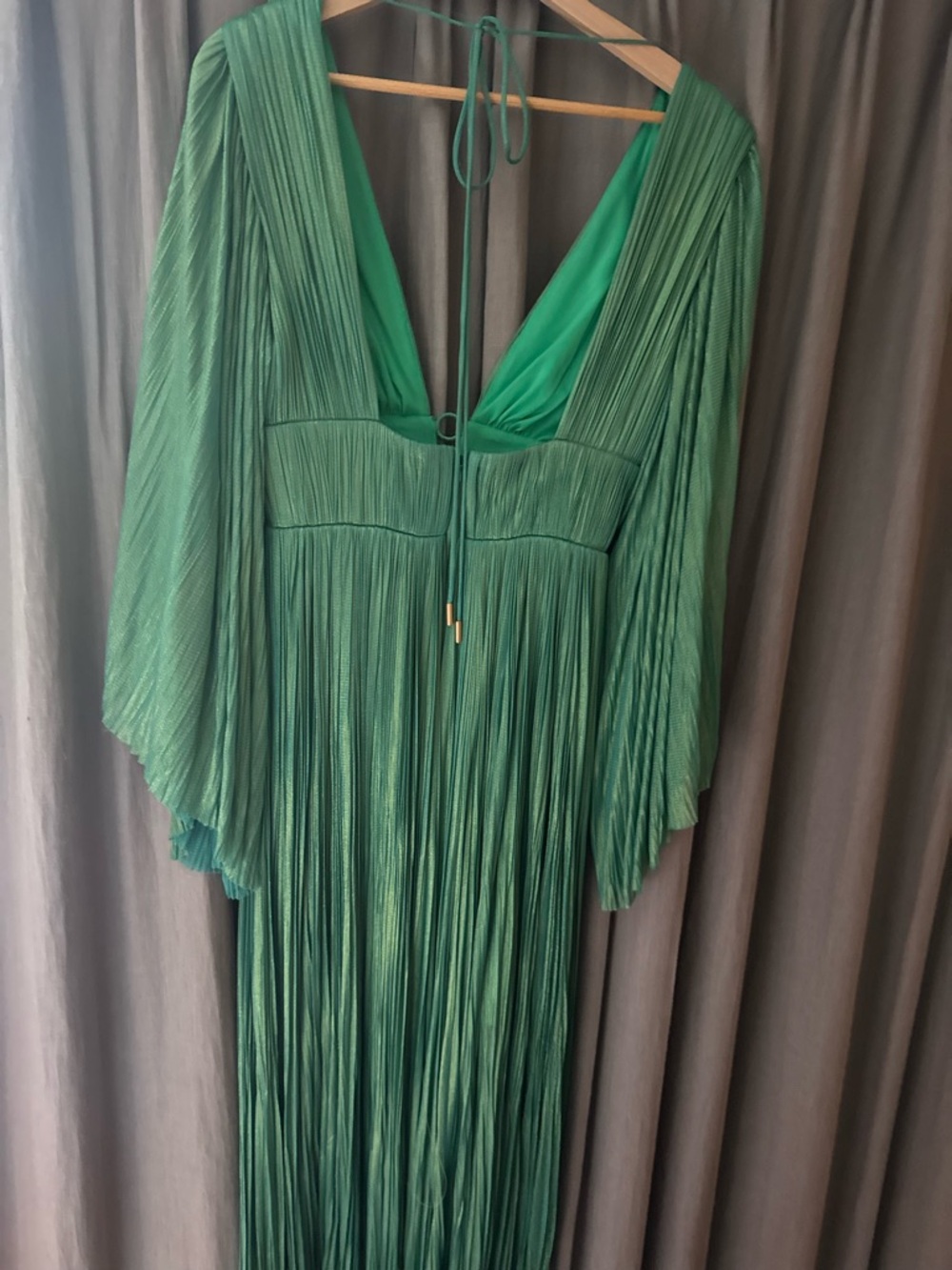MariaLuciahohan Gorgeous Green V‑Neck Midi Dress Size 6 - Picture 3 of 5